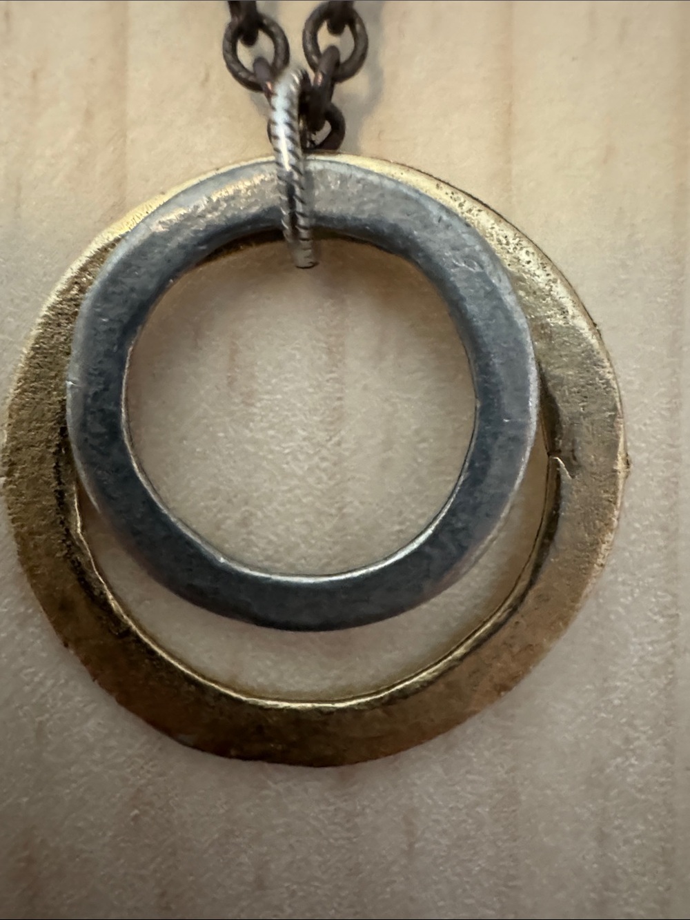 Julio Layered Circle Pendant Necklace in Antiqued Silver - Picture 3 of 6